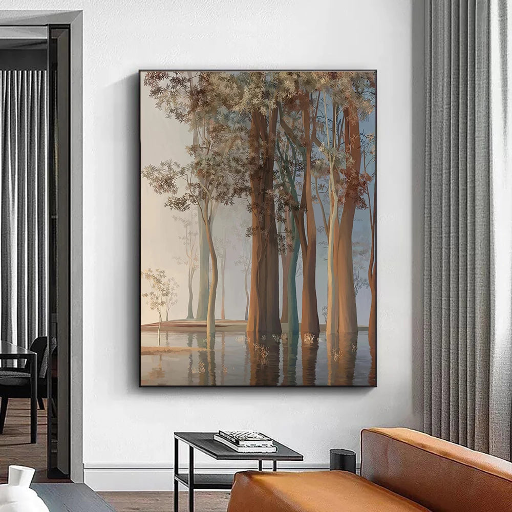 nordic colorful tree of life oil painting canvas