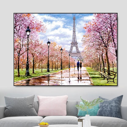 Romantic Paris Eiffel Tower Canvas Print