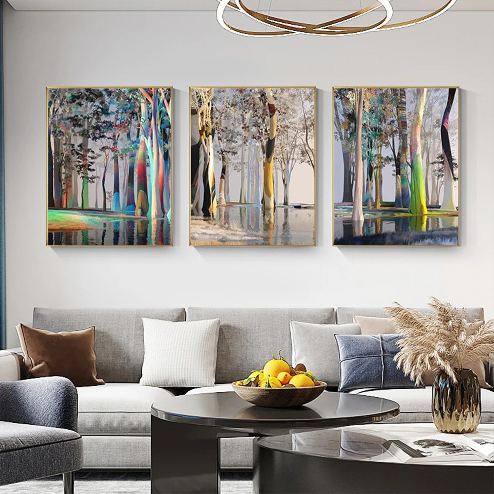 nordic colorful tree of life oil painting canvas