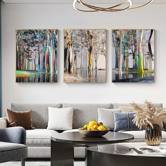 nordic colorful tree of life oil painting canvas