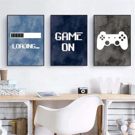 bold game controller graphic canvas wall art