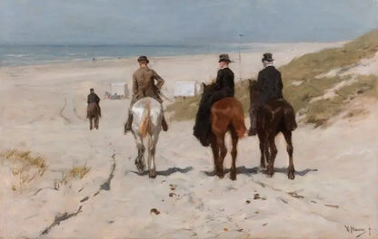 Morning Ride Along the Beach –Anton Mauve Canvas Print