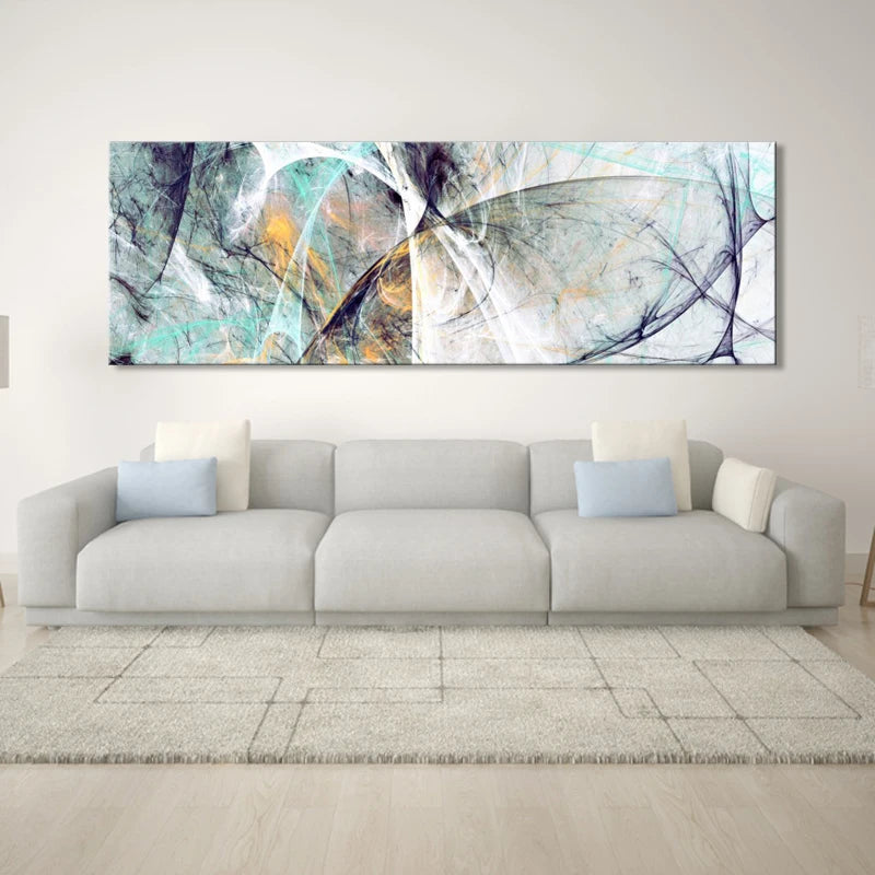 modern blue abstract oil style canvas wall art