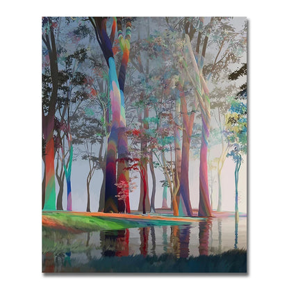 nordic colorful tree of life oil painting canvas