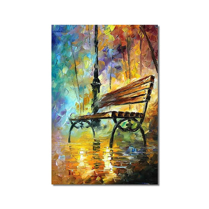 Abstract Rainy Forest Street Canvas