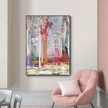 nordic colorful tree of life oil painting canvas