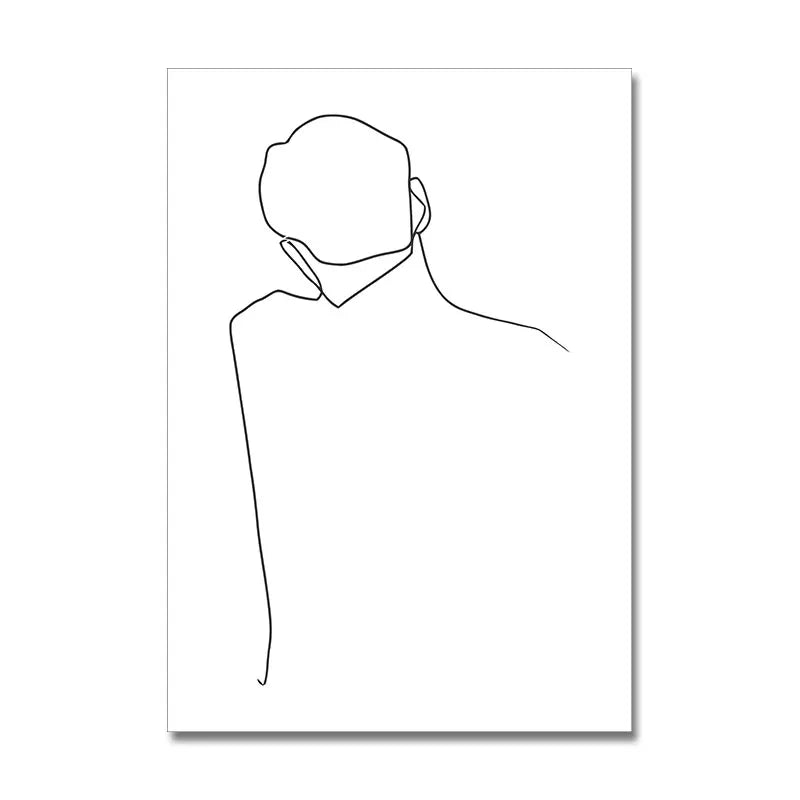minimal abstract figure line art canvas print