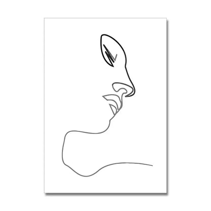 minimal abstract figure line art canvas print