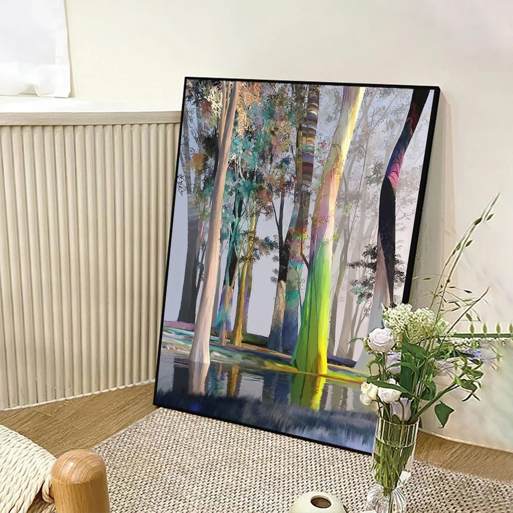 nordic colorful tree of life oil painting canvas