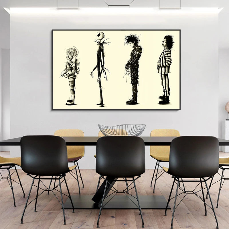 edward scissorhands movie poster tim burton canvas wall art