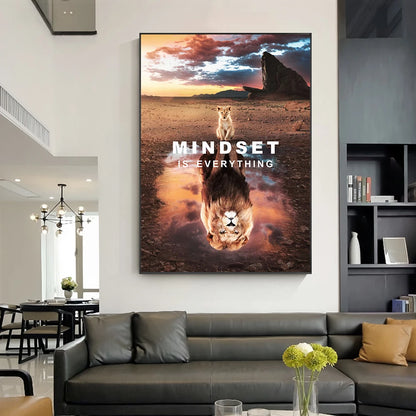 Inspirational lion with quote canvas wall art