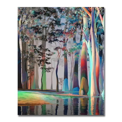 nordic colorful tree of life oil painting canvas