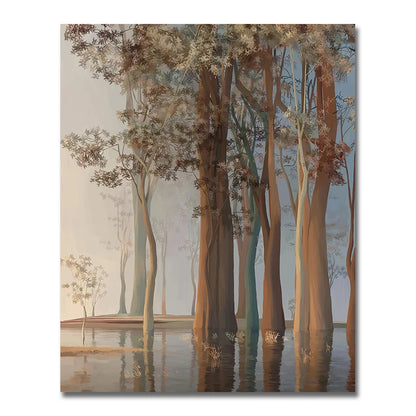 nordic colorful tree of life oil painting canvas