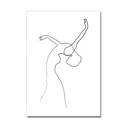 minimal abstract figure line art canvas print