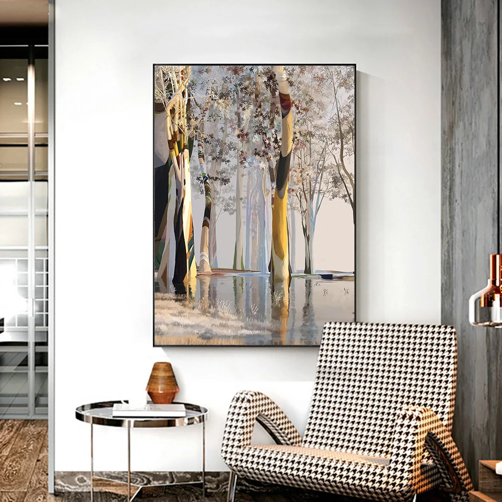 nordic colorful tree of life oil painting canvas