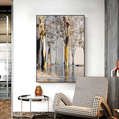 nordic colorful tree of life oil painting canvas