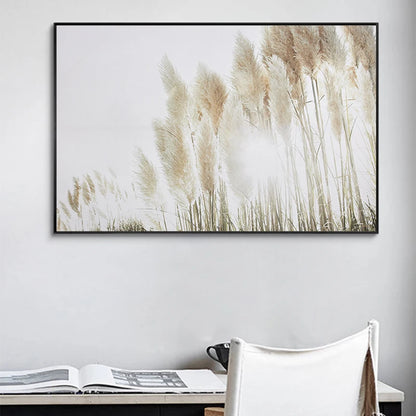 Beige Reed Plants Canvas