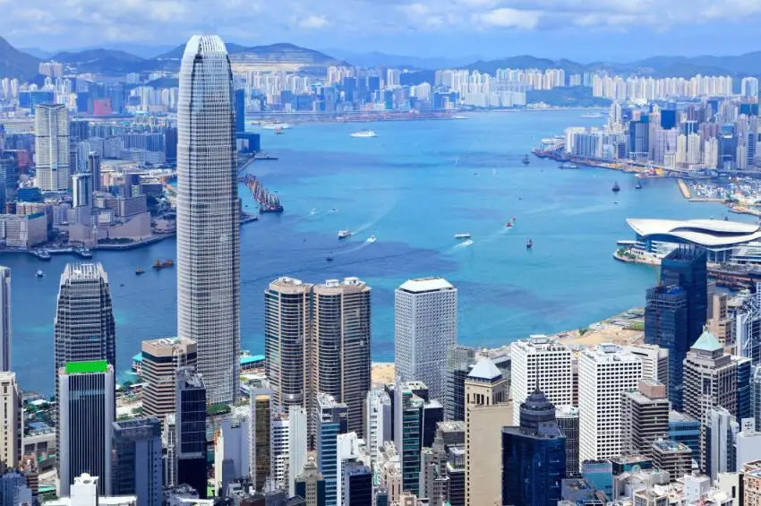 hong kong city skyline at night canvas wall art