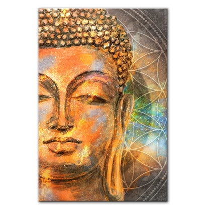 graffiti-style Buddha head contemporary canvas wall art