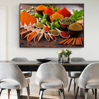 kitchen condiments canvas wall art