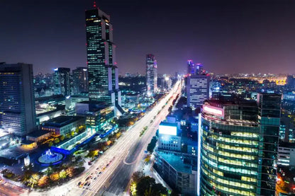 hong kong city skyline at night canvas wall art