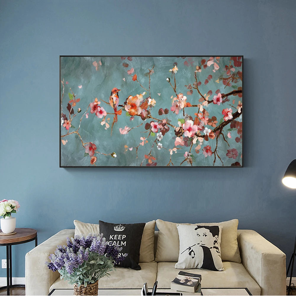 Almond blossom floral canvas wall art