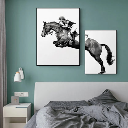 Two-Panel Knight & Black Horse Canvas Print
