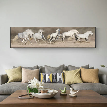 Black and White Horses Canvas Print