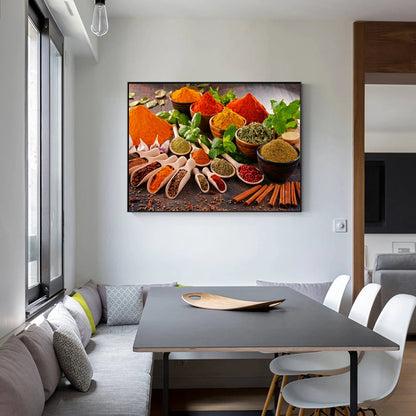 kitchen condiments canvas wall art