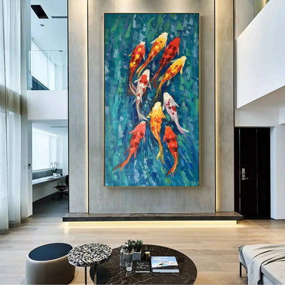 Abstract Swimming Fish Canvas Print