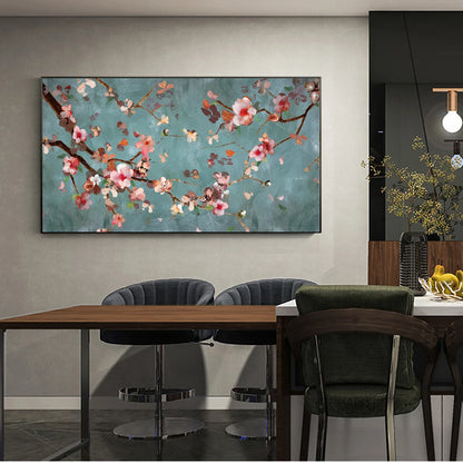 Almond blossom floral canvas wall art