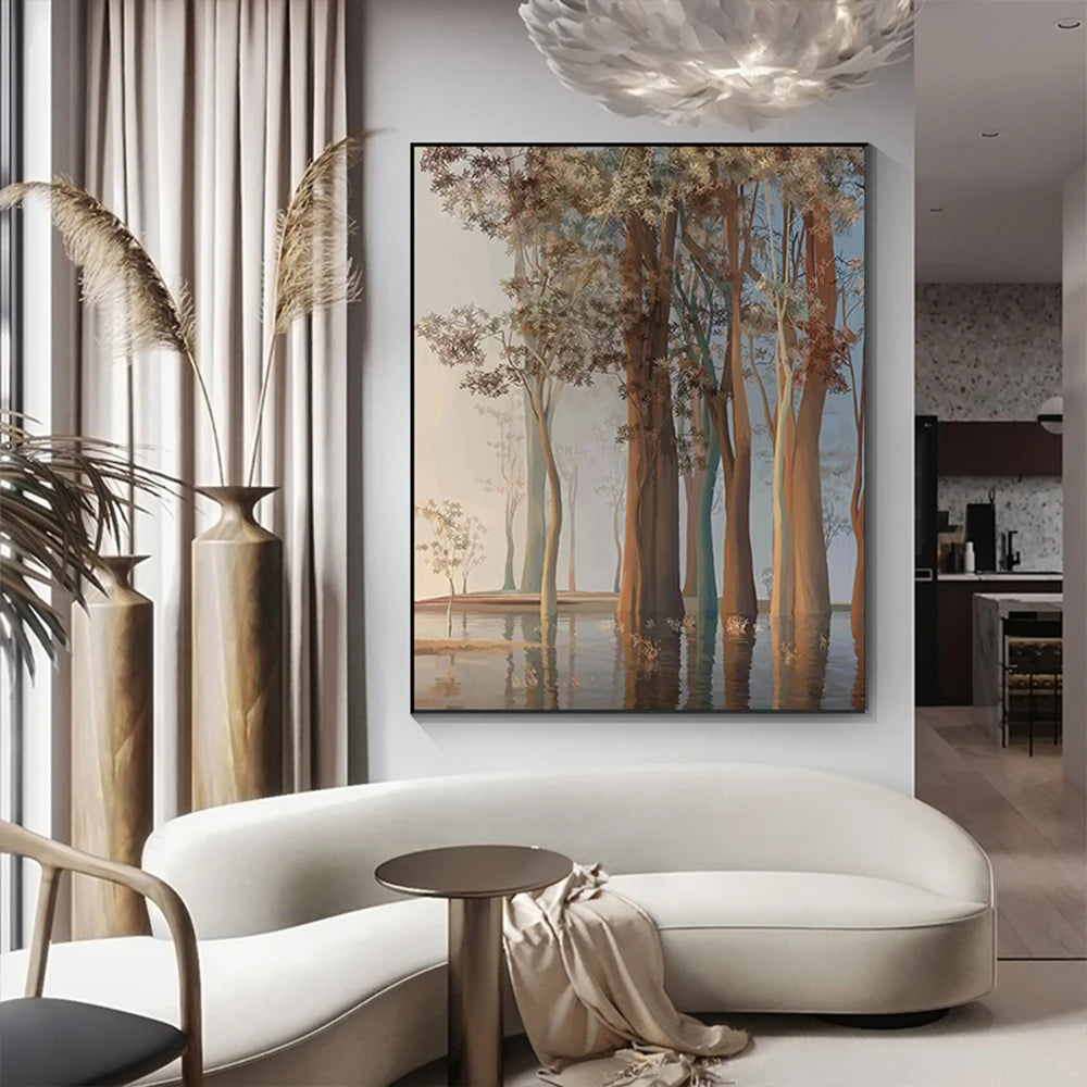 nordic colorful tree of life oil painting canvas