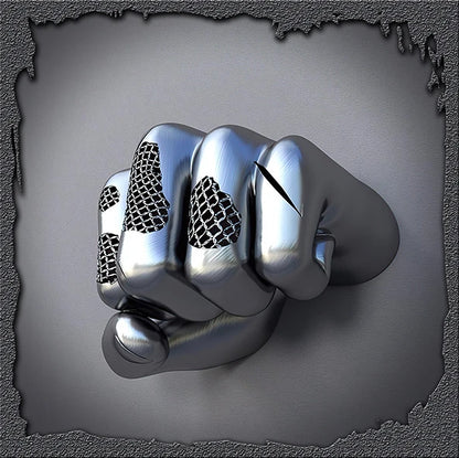 Modern 3D metal lovers sculpture motif canvas wall art