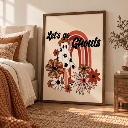 Let’s Go Ghouls Cowgirl Ghost Canvas Print