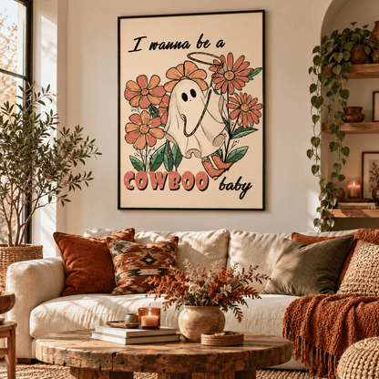 Cowboo Baby Ghost Canvas Print