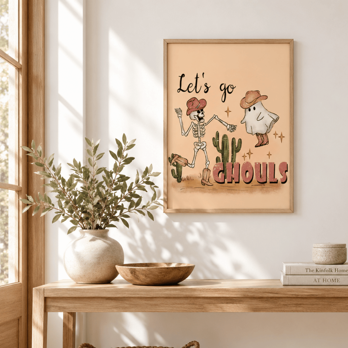 Let’s Go Ghouls Western Halloween Canvas Print