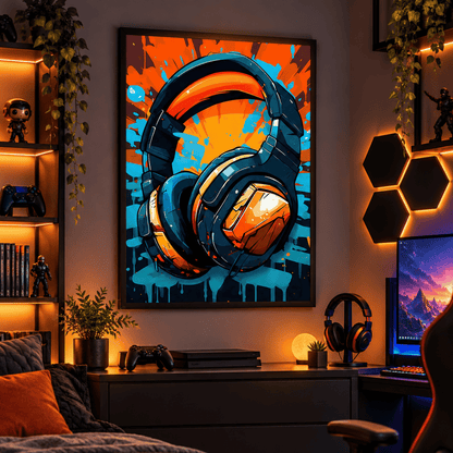 Electric Headset Gamer Canvas Print