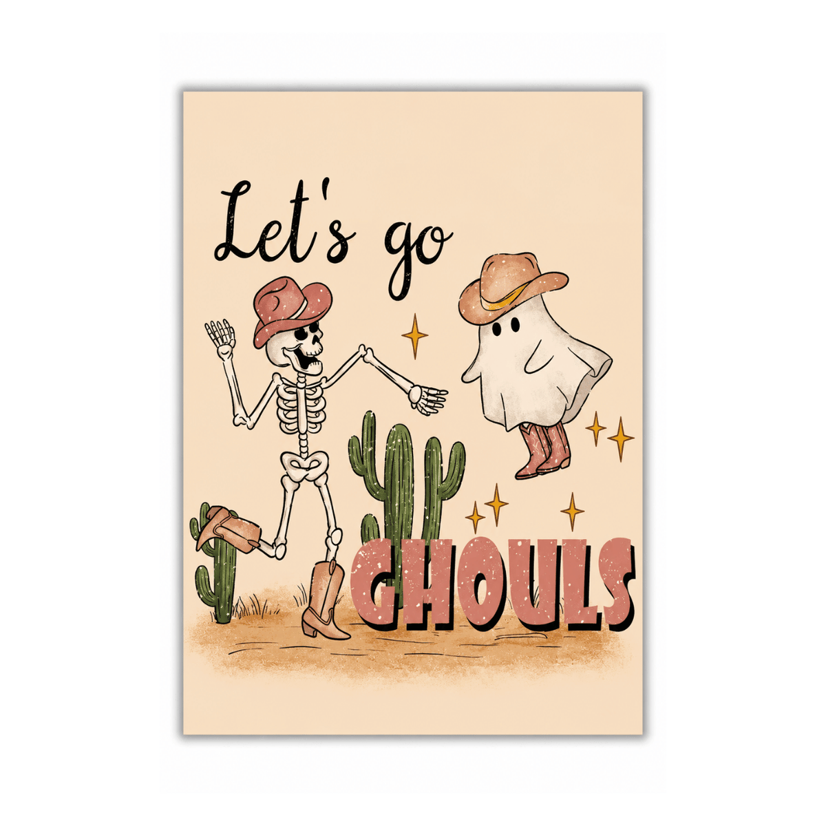 Let’s Go Ghouls Western Halloween Canvas Print