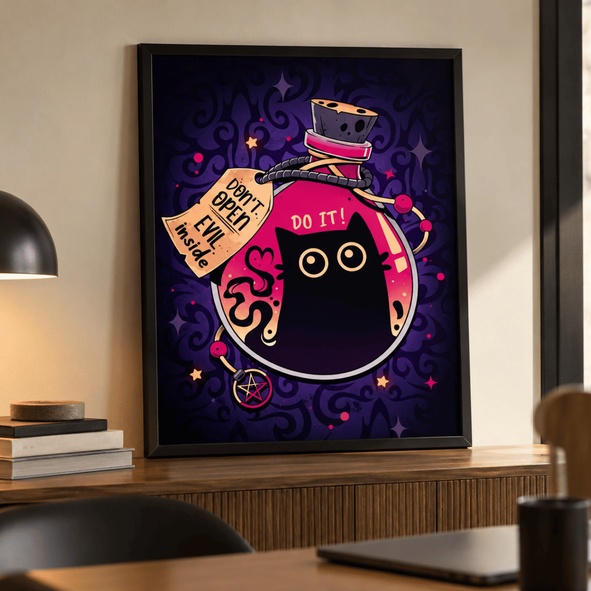 Curious Cat Potion Canvas Print
