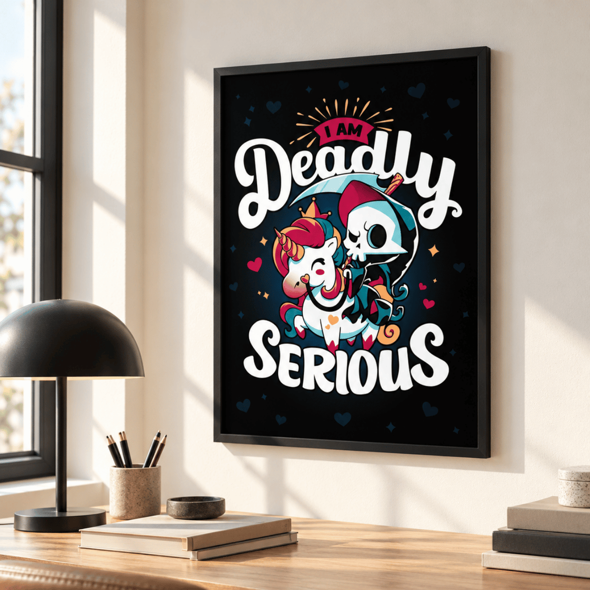 Deadly Serious Unicorn Canvas Print