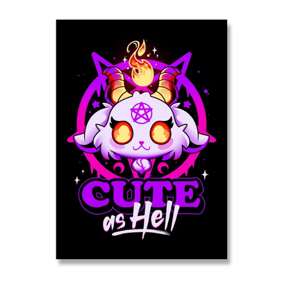 Cute As Hell Demon Cat Canvas Print