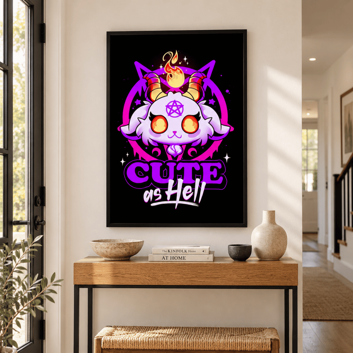 Cute As Hell Demon Cat Canvas Print