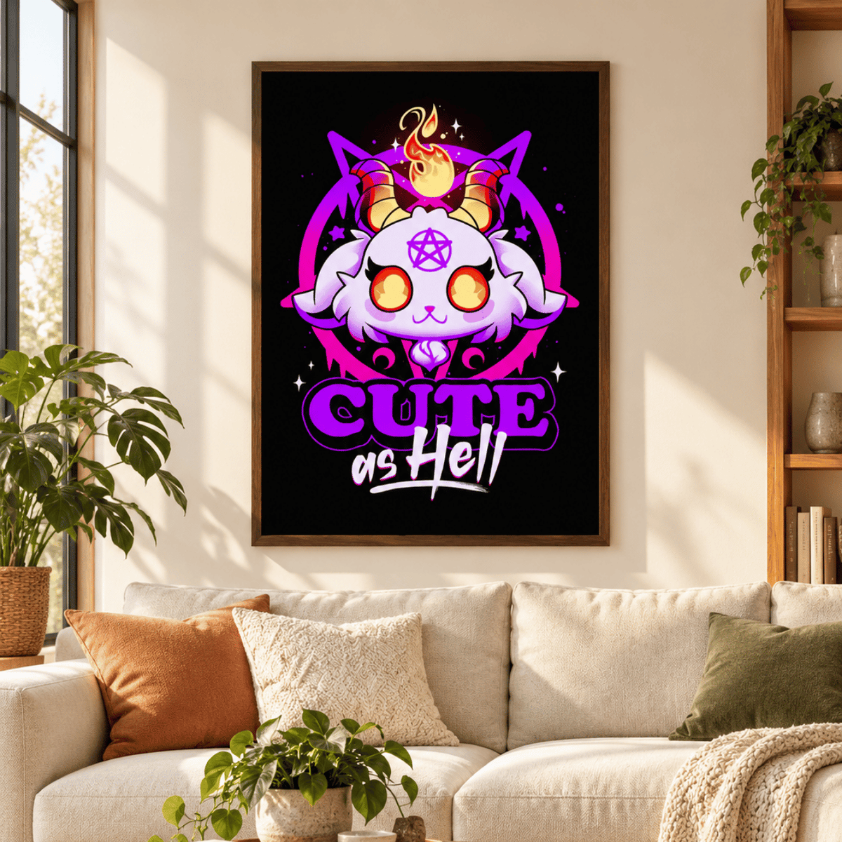 Cute As Hell Demon Cat Canvas Print