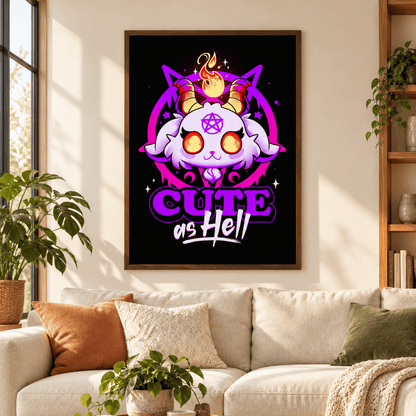Cute As Hell Demon Cat Canvas Print