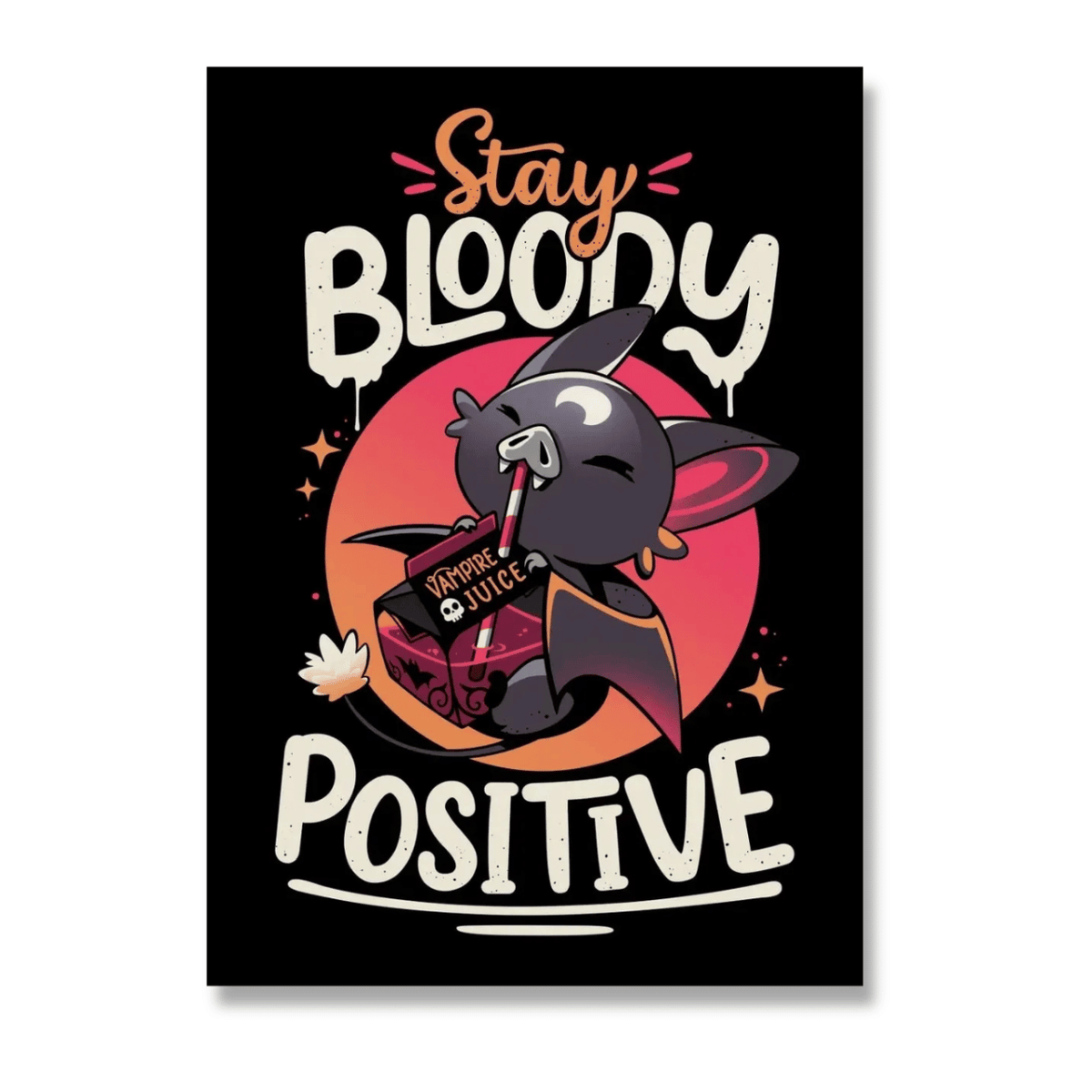 Bloody Positive Vampire Bat Canvas Print