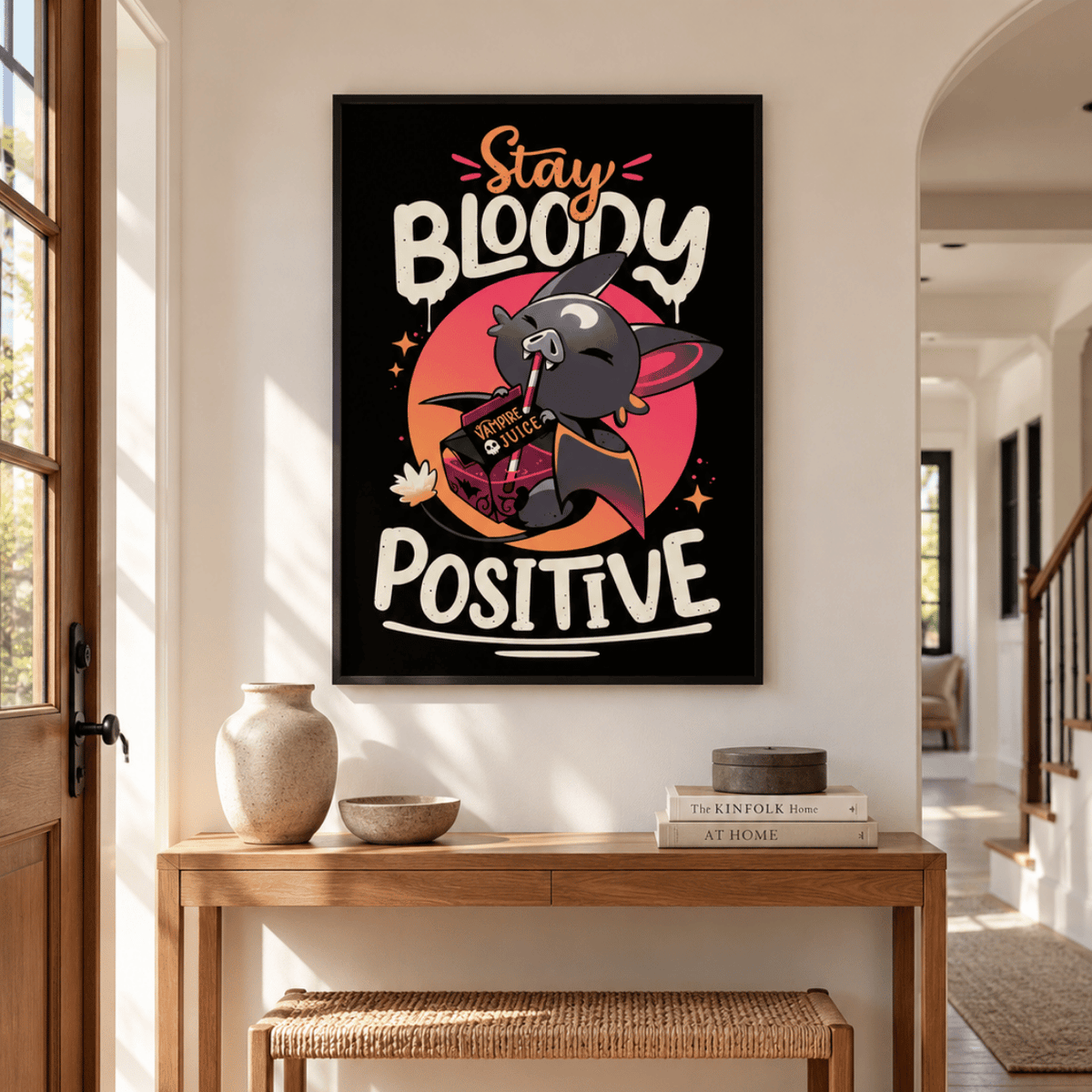 Bloody Positive Vampire Bat Canvas Print