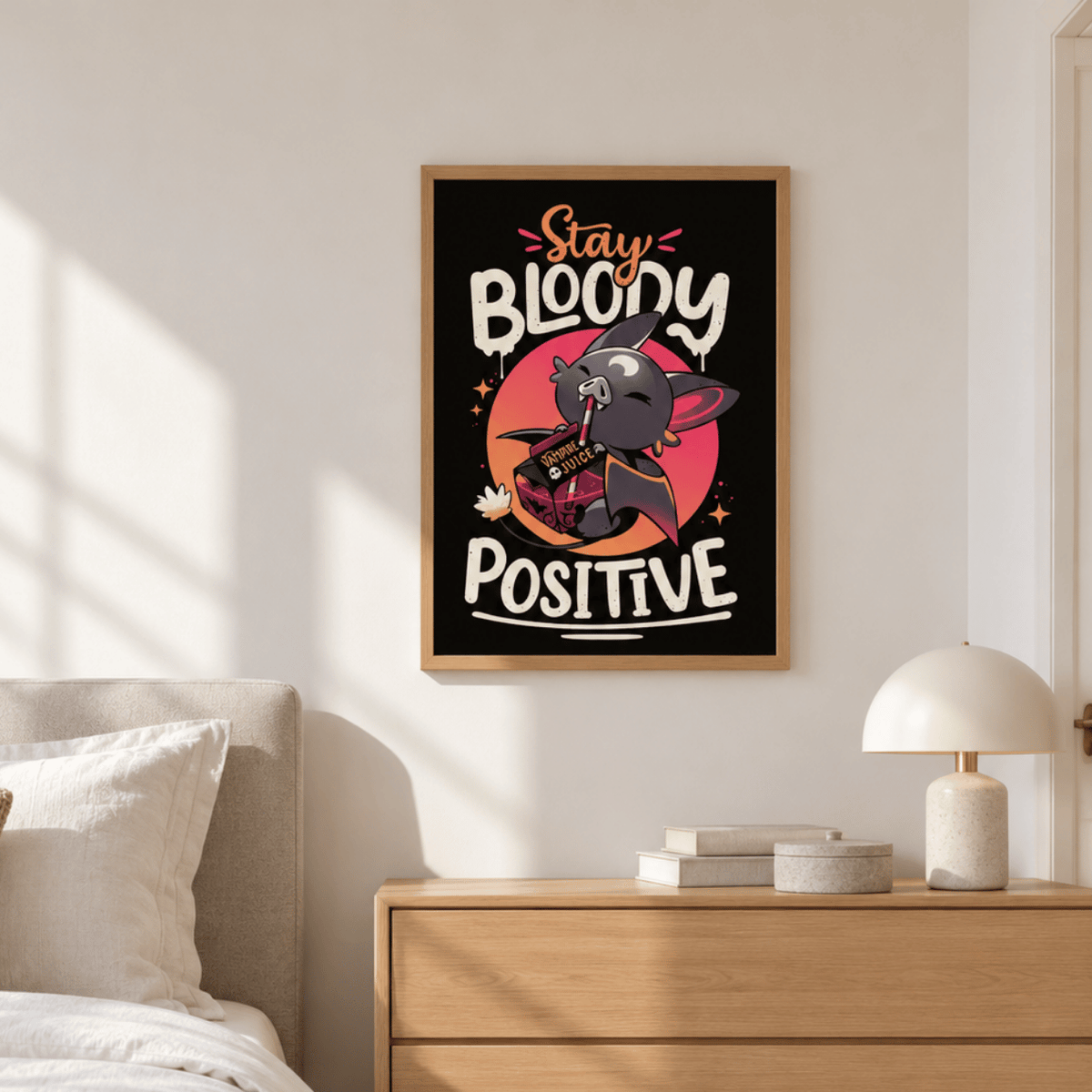 Bloody Positive Vampire Bat Canvas Print