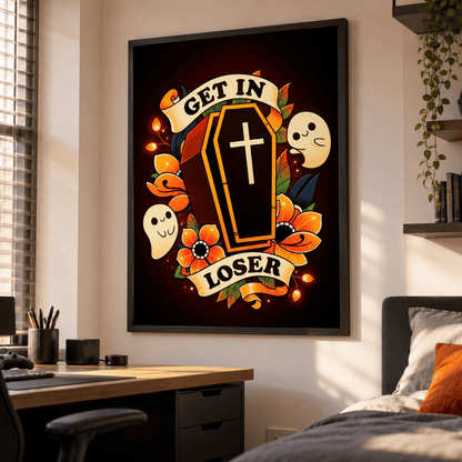 Get In Loser Coffin Canvas Print