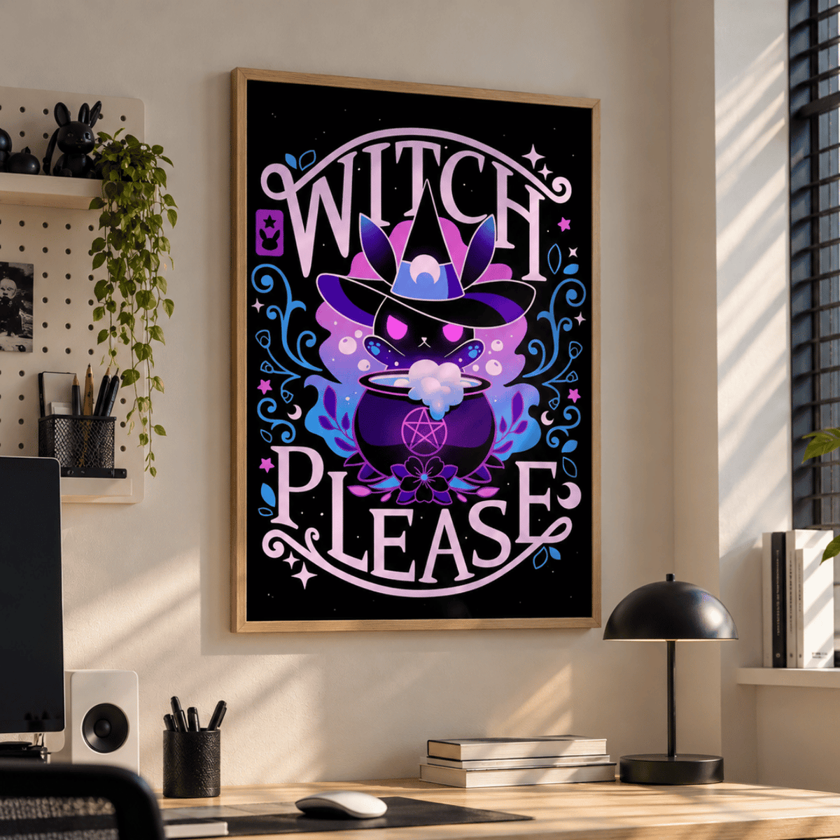 Witch Please Black Cat Canvas Print