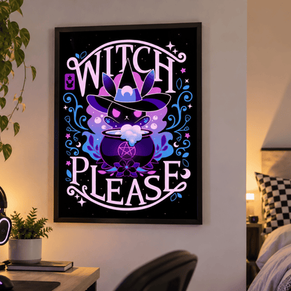 Witch Please Black Cat Canvas Print